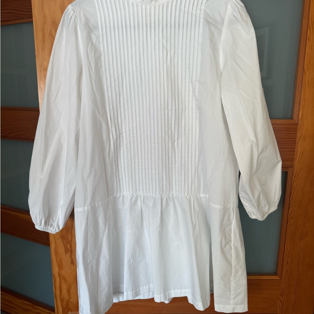 Zara White Pleated Women's Dress